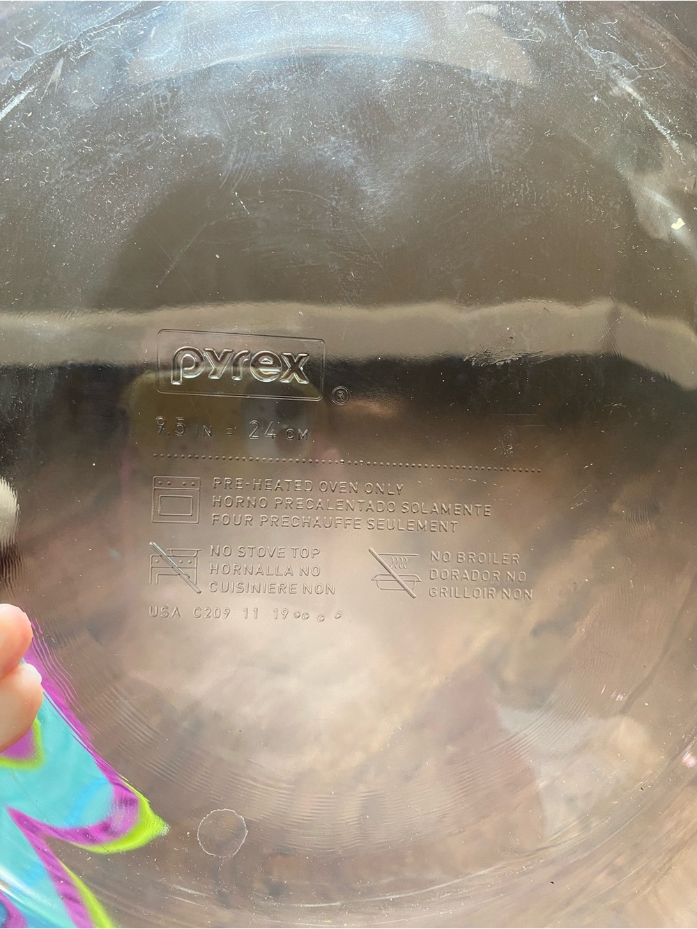 Pyrex Transparent Glass Pie Plate - Picture 3 of 3